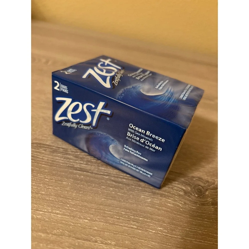 NEW Zest Ocean Breeze Bar Soap with Sea Minerals 2 Bars‎ 3.2 oz Each New Sealed